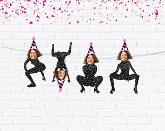 Birthday Party Decorations, Birthday Twerk Face Banner,  Custom Birthday Photo Face Banner,  Personalized Birthday Banner Any Age, 30th