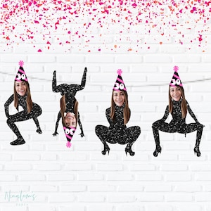 Funny Birthday Party Decorations, Birthday Twerk Face Banner,  Custom Birthday Photo Face Banner,  Personalized Birthday Banner, Any Age,
