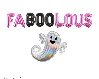 Halloween Decorations, FaBoolous Balloon Banner,  Halloween Party Balloon Banner, Pink Halloween Ghost Decorations, Halloween Balloons