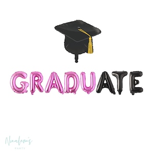 Graduation Party Decorations, GraduATE Balloon Banner, Graduation Balloons, College Graduation Balloons, Graduation Party,