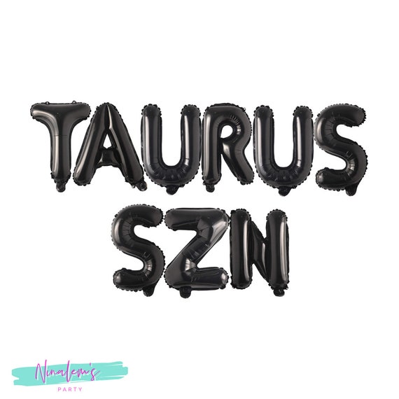 Black Glitter "Big Taurus Energy" Banner - Zodiac Party Decor For April/May Birthdays, DIY Hanging
