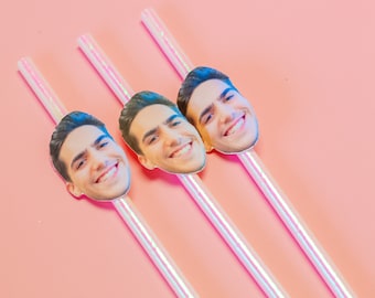 Bachelorette Party Decorations, Groom Face Straws, Bachelorette Party Favors, Funny Bachelorette Party, Hen Party Decor, TWELVE 12 straws