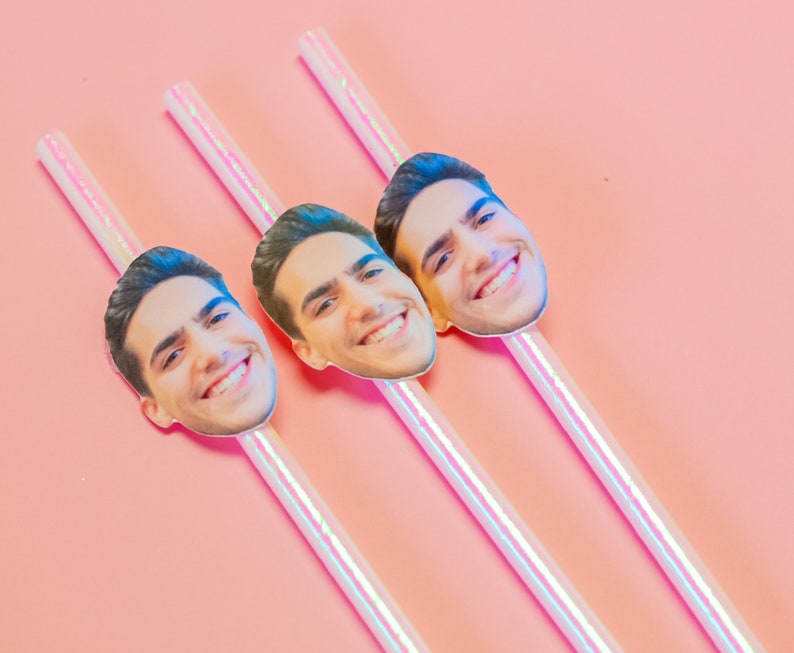 Bachelorette Party Decorations, Groom Face Straws, Bachelorette Party Favors, Funny Bachelorette Party, Hen Party Decor, TWELVE 12 straws bild 1