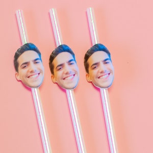Bachelorette Party Decorations, Groom Face Straws, Bachelorette Party Favors, Funny Bachelorette Party, Hen Party Decor, TWELVE 12 straws bild 3