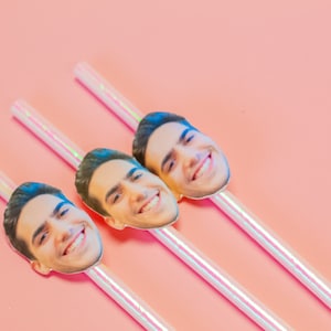 Bachelorette Party Decorations, Groom Face Straws, Bachelorette Party Favors, Funny Bachelorette Party, Hen Party Decor, TWELVE 12 straws bild 5