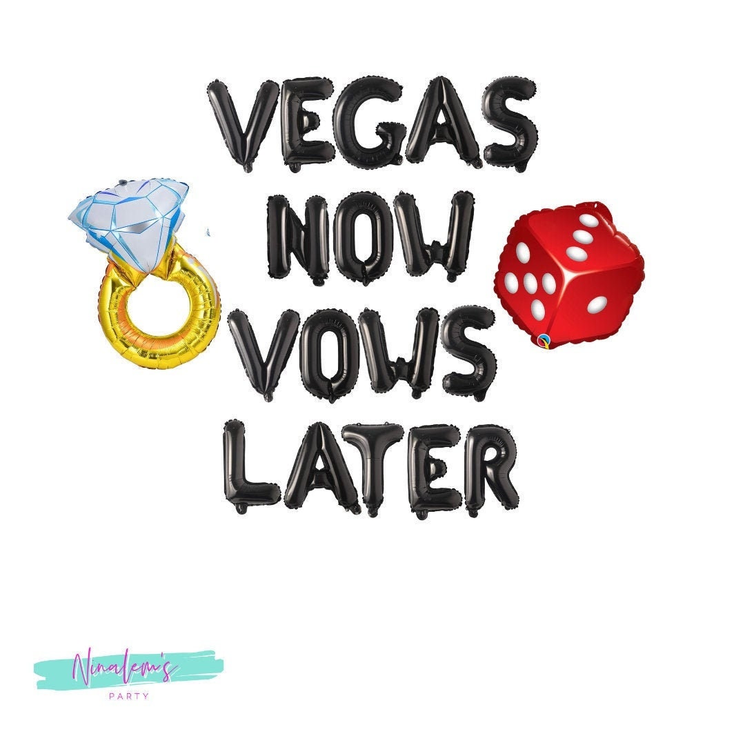 Vegas Bachelorette Party Balloons Vegas Now Vows Later Nash Etsy 日本