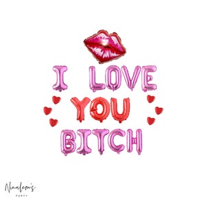 Valentine&#39;s Day Decorations, I Love You Bitch Balloon Banner, Valentines Day Decorations, Valentines Day Balloons, Valentines Day,