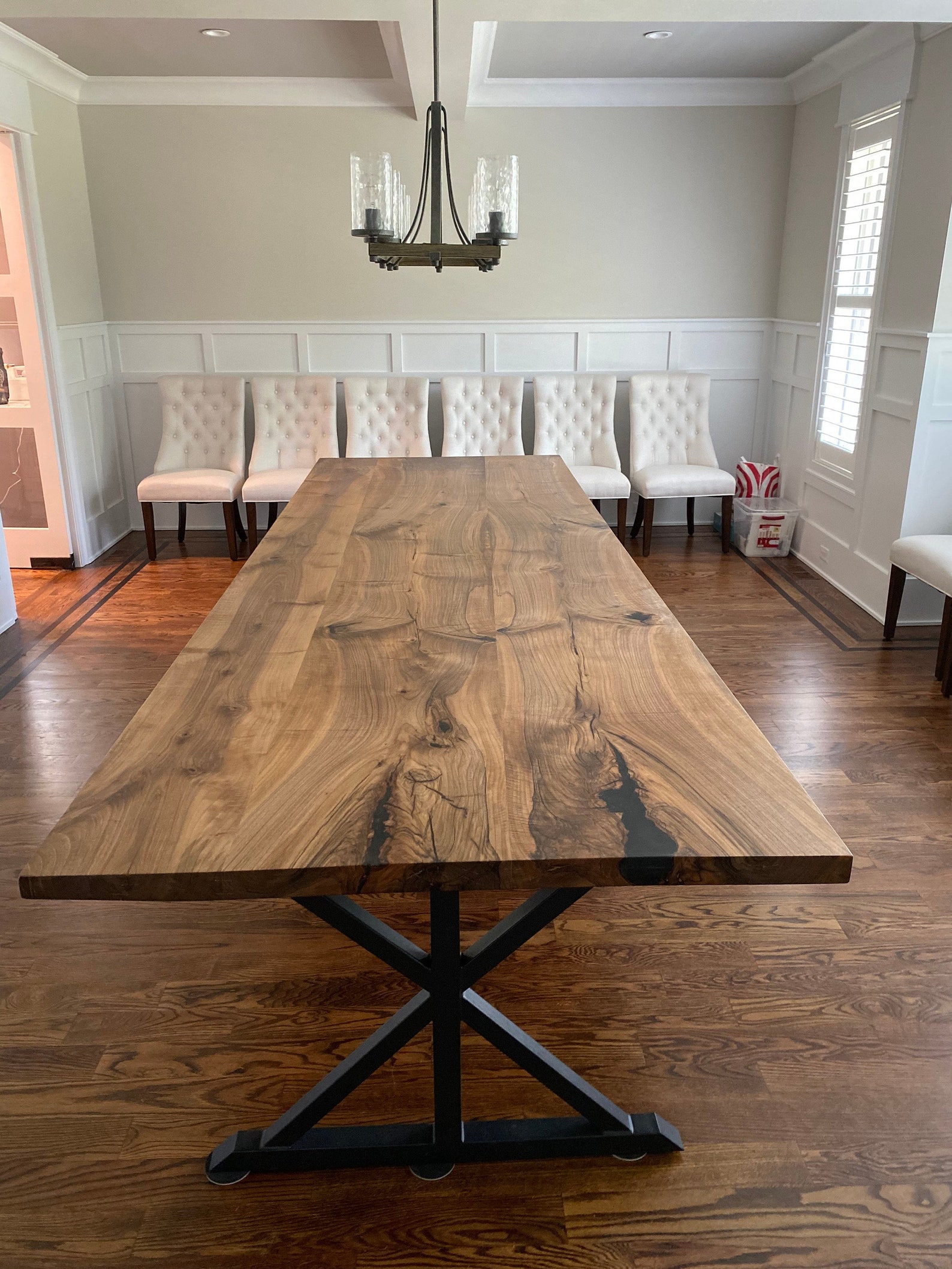 Kitchen Table Live Edge Wood Walnut Oak Maple Kitchen Etsy