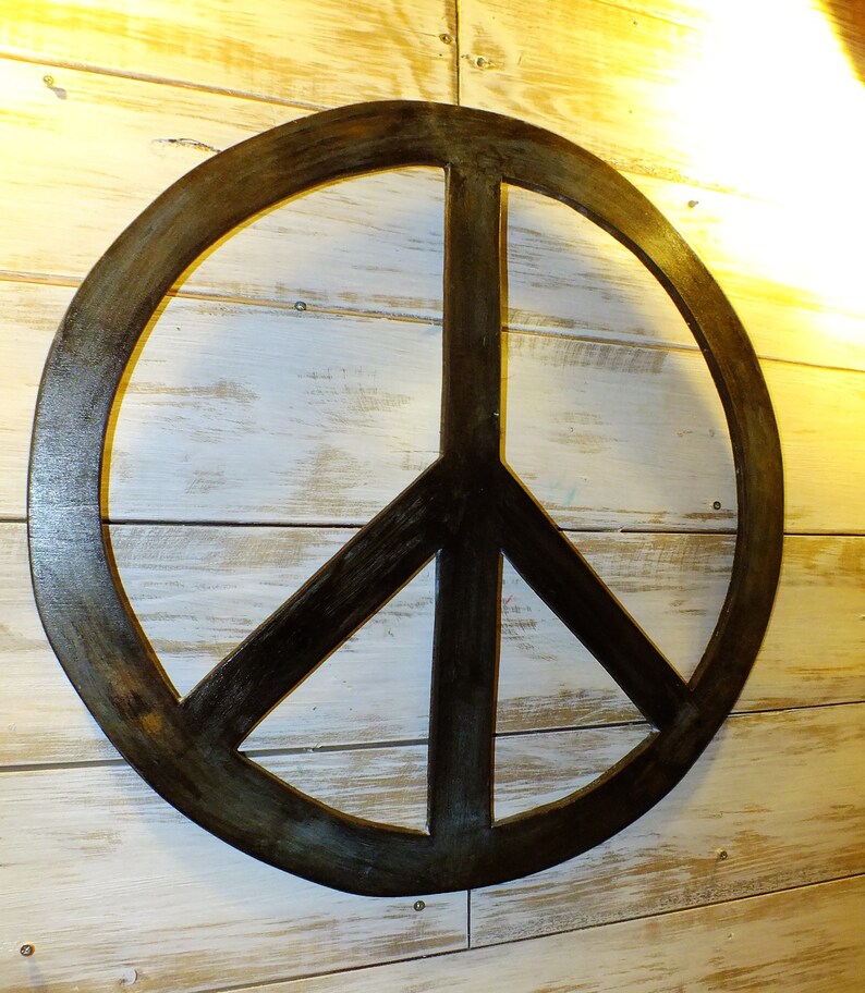 Boho Wall Decor Big Peace Sign Wall Art Reclaimed Wood Hippie Etsy