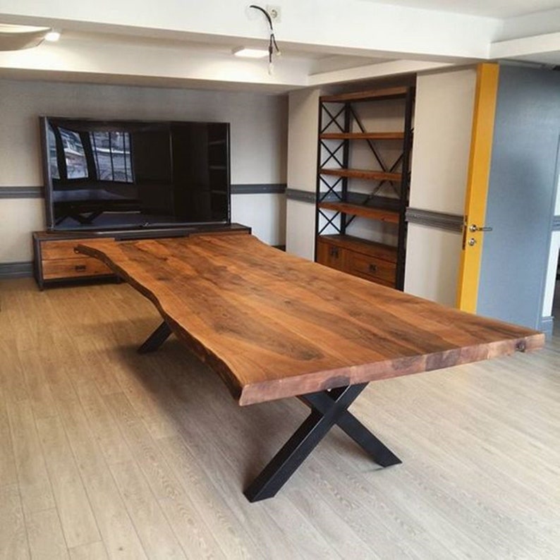 Black Walnut Slab Dining Table,Live Edge Custom,Walnut dining table,Conference table,Kitchen table,Farmhouse Dining Table,Large Rustic Table 