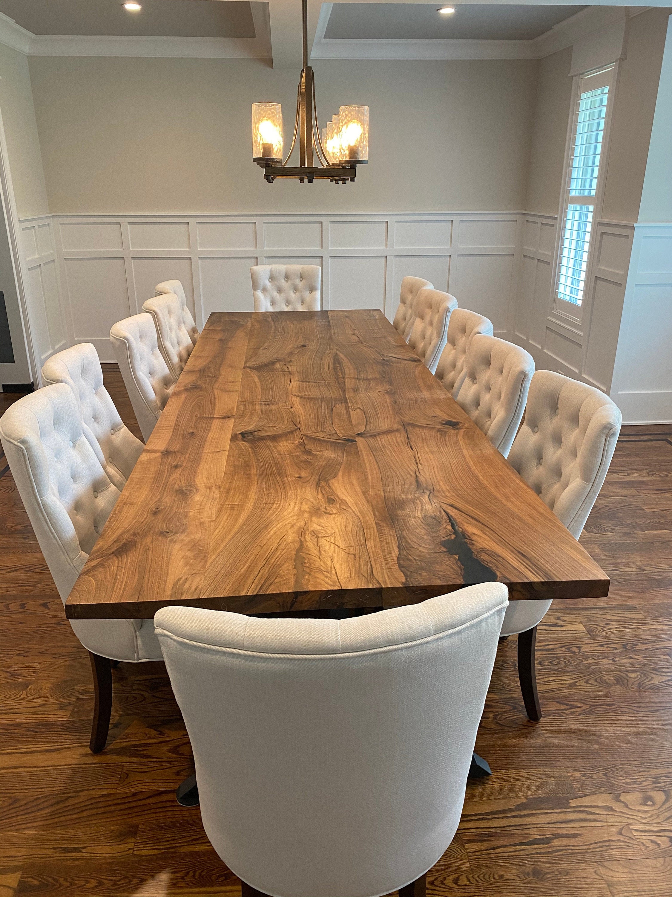 Kitchen Table Live Edge Wood Walnut Oak Maple Kitchen Etsy