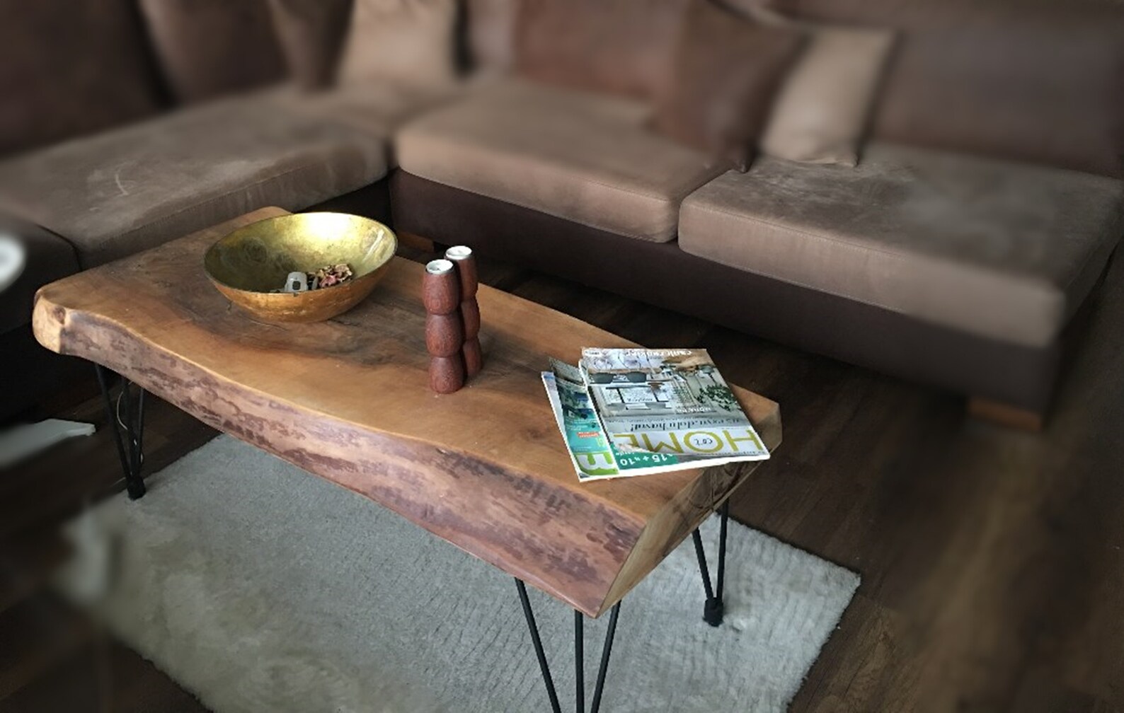 Rustic Wooden Coffee Tableblack Walnut Tablesofa Table Live Etsy UK
