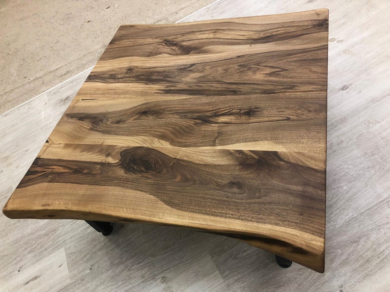 Rustic Wooden Coffee Tableblack Walnut Tablesofa Table Live Etsy