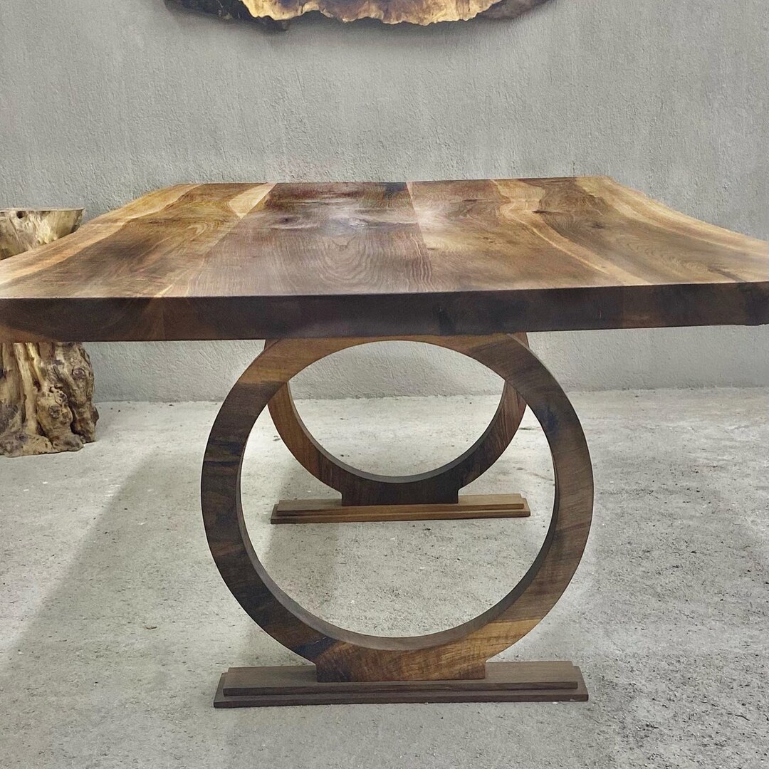 Table Leg Wood Dining Table Legs Walnut Wood Base Modern - Etsy