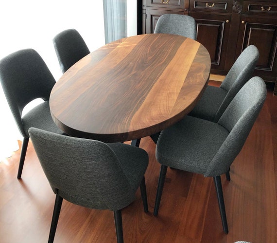 Oval Dining Table Mid Century Modern, Oval Pedestal Table For 6