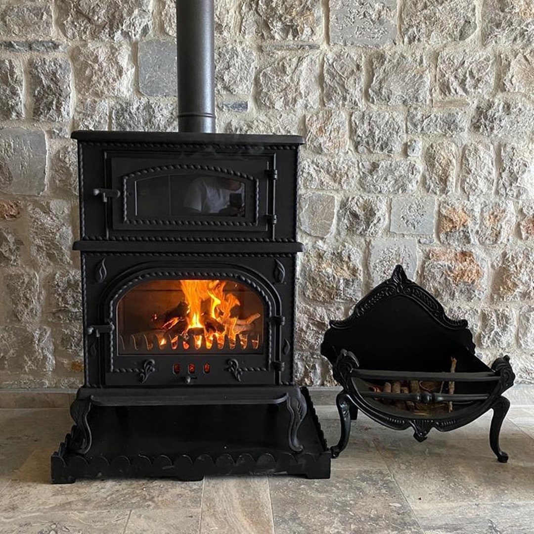 Cast Iron Stove Stove With Oven Wood and Coal Stove Rustic Etsy