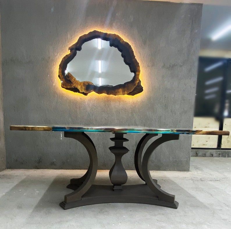 Epoxy Table Dining Large Table Solid Walnut Wood Custom Etsy UK