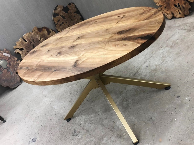 Oval Table Modern Walnut Dining Table Large Oval Conference Etsy