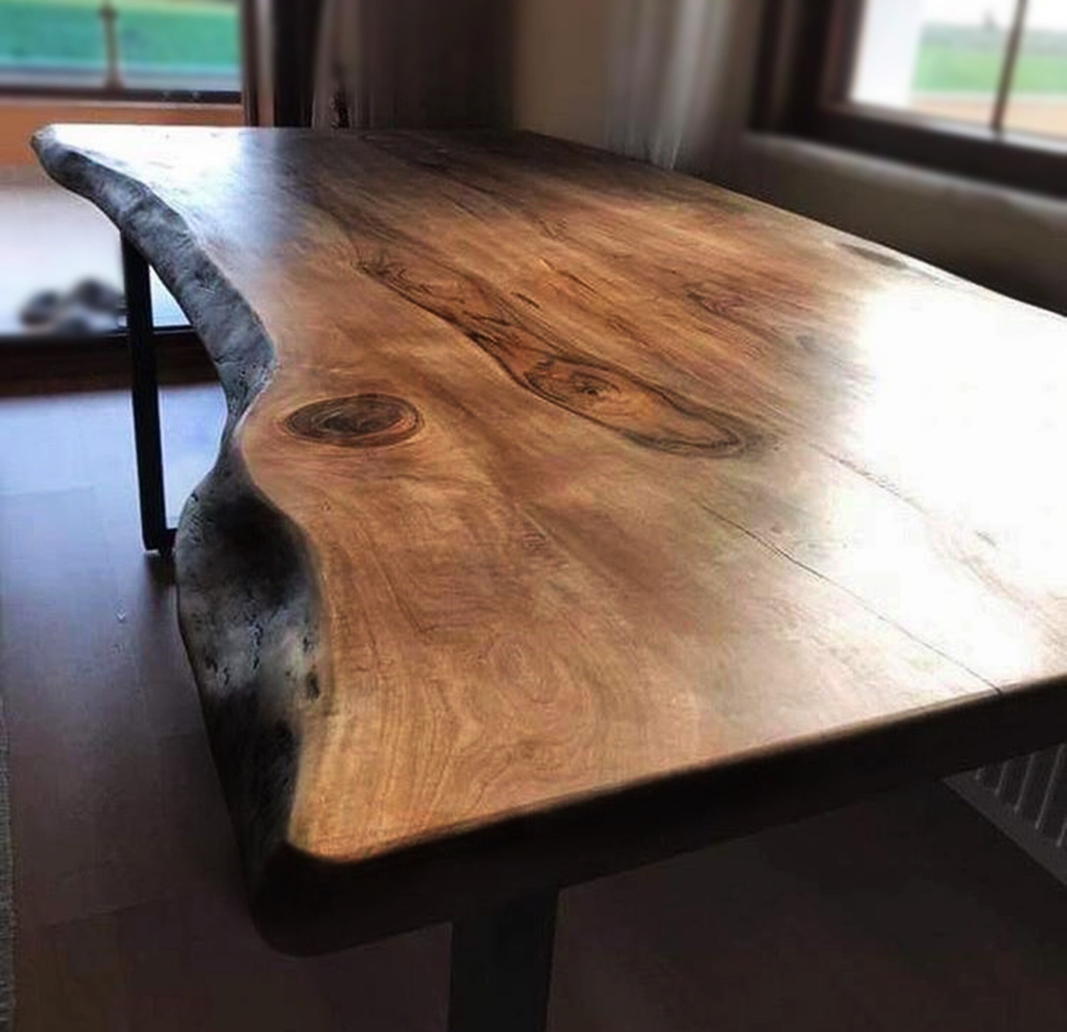 Custom Live Edge Dining Table Kitchen Table Live Edge Black Etsy Canada