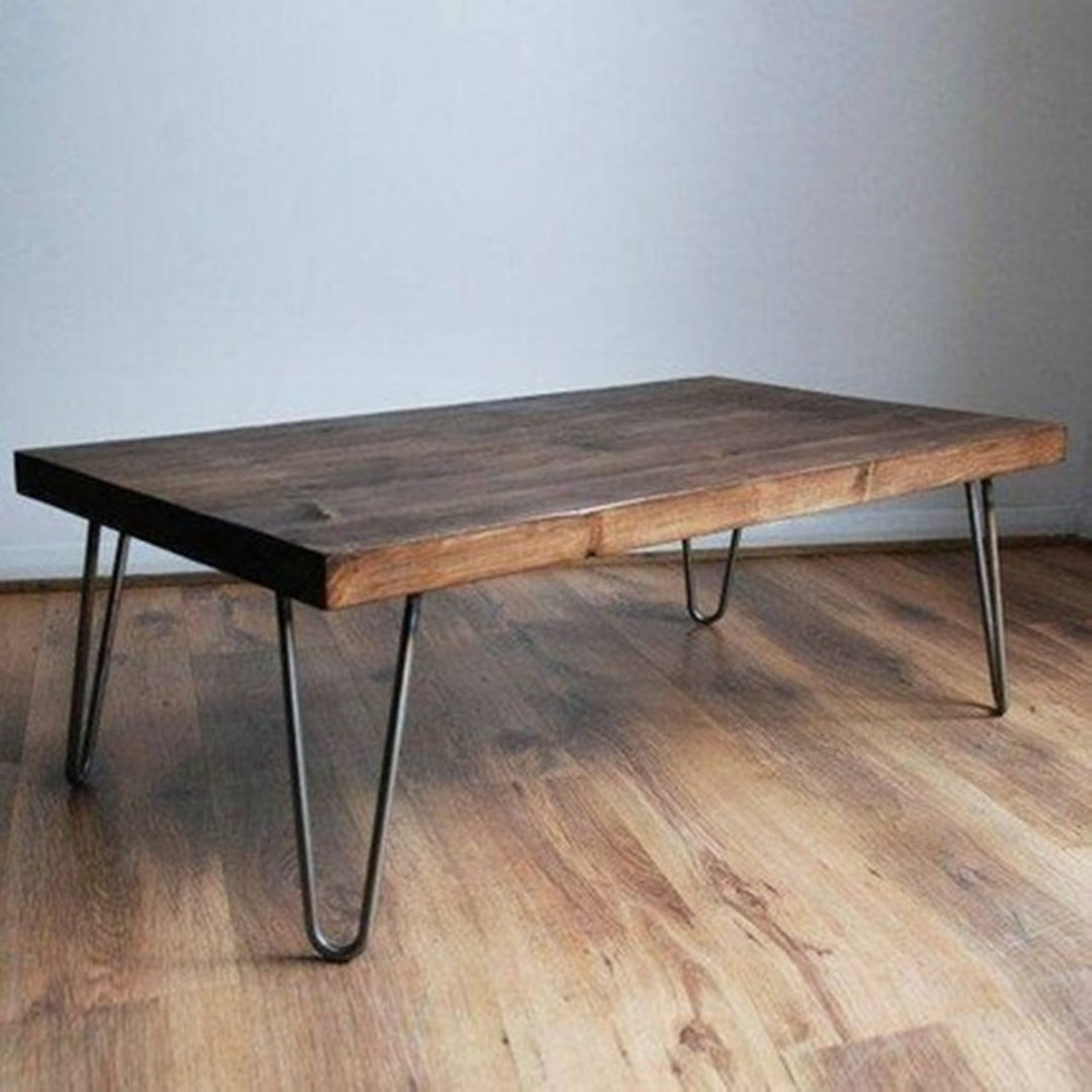 Rustic Wooden Coffee Tableblack Walnut Tablesofa Table Live Etsy