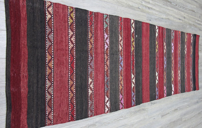 hallway rug Turkish runner Turkish rug handmade runner vintage runner colorful runner wool runner streaked runner 2.6 x 8.7 ft