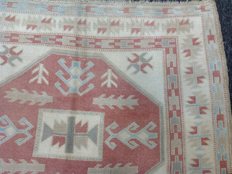 interior design rug boho decor Turkish rug floor rug, bohemian rug vintage rug 4.7 x 6.1 ft wool rug handwoven rug rug area rug