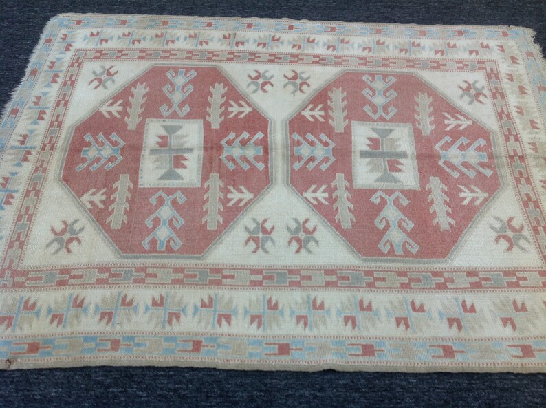 interior design rug boho decor Turkish rug floor rug, bohemian rug vintage rug 4.7 x 6.1 ft wool rug handwoven rug rug area rug