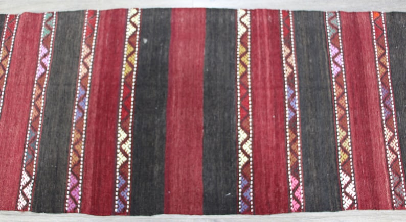 hallway rug Turkish runner Turkish rug handmade runner vintage runner colorful runner wool runner streaked runner 2.6 x 8.7 ft