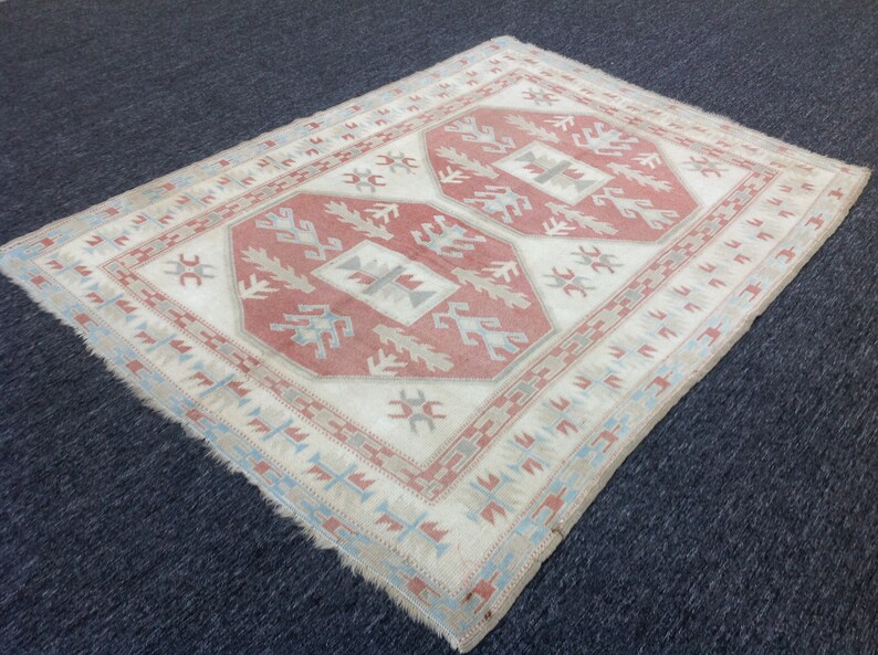 interior design rug boho decor Turkish rug floor rug, bohemian rug vintage rug 4.7 x 6.1 ft wool rug handwoven rug rug area rug