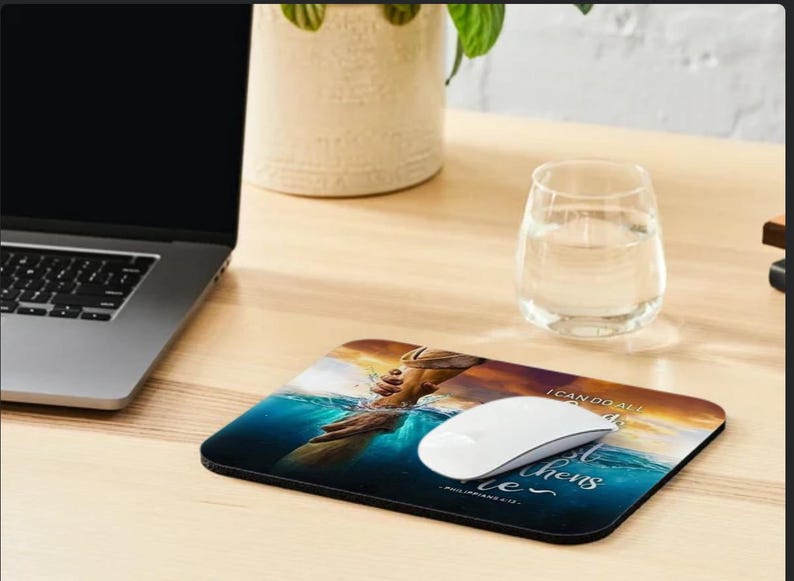 Jesus Mouse For Computer Christian Mouse Pad: Bible Verse Design -desktop Mats, Office Decor - Etsy