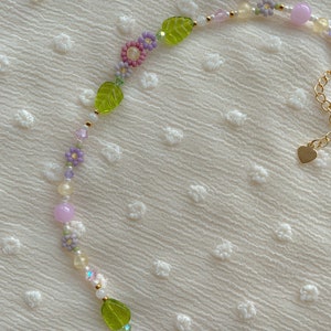 Meadow Necklace | Delicate Purple Flower Necklace | Dainty Handmade ...
