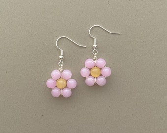 Purple Flower Earrings