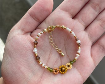 Kids Betsy Bracelet | Beaded Toddler Bracelet | Mommy and Me Bracelet | Adjustable Sunflower Bracelet | Gold Filled Jewelry