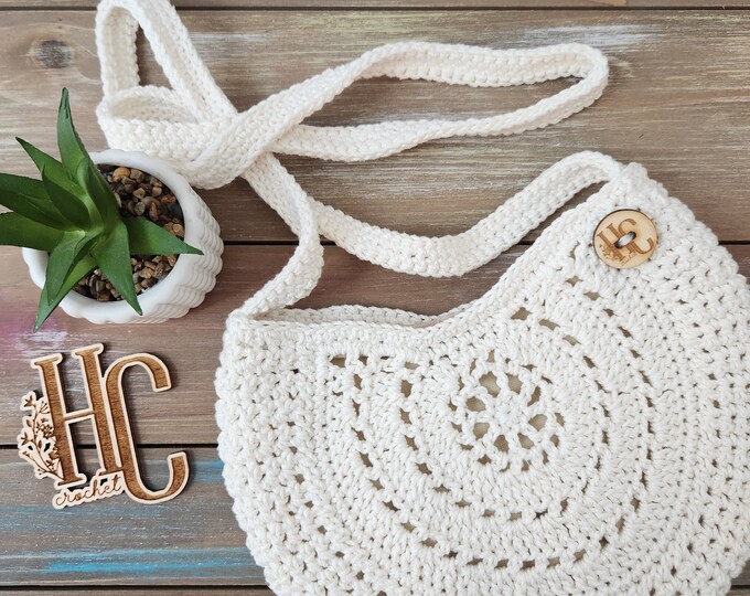 Featured listing image: White Crochet Crossbody Bag, Seashell Crossbody Bag, Crochet Seashell Purse, Crochet Purse, Crochet Crossbody Bag, Crochet Seashell Bag