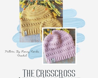 Custom Order Crisscross Applesauce Beanie, Crochet Beanie, Custom Beanie, Honey Combs Crochet Beanie