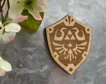 Legendary Warrior Shield Wooden Magnet