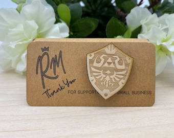 Legendary Warrior Shield Wooden Pin
