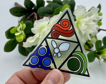 Legendary Triforce Transparent Sticker - Wisdom, Courage, Power, Navi