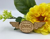 DAL Pilot Flight Wings - Wooden Pin or Magnet