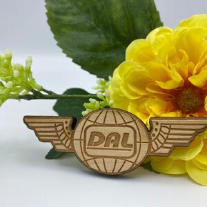 DAL Pilot Flight Wings - Wooden Pin or Magnet