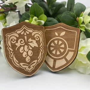 Orange and Grape Academy Crest Wooden Magnet