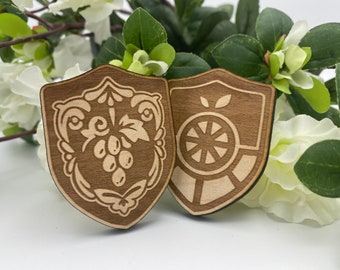 Orange and Grape Academy Crest Wooden Magnet