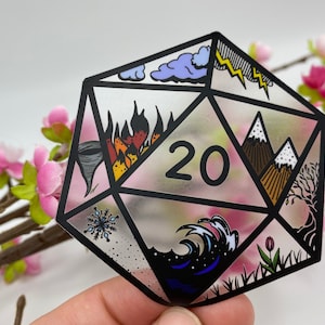 Elemental D20 Decal Sticker