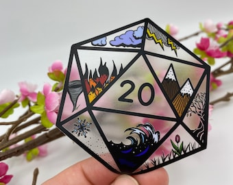 Elemental D20 Decal Sticker