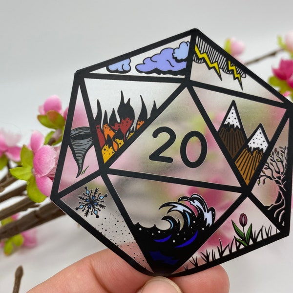Elemental D20 Decal Sticker