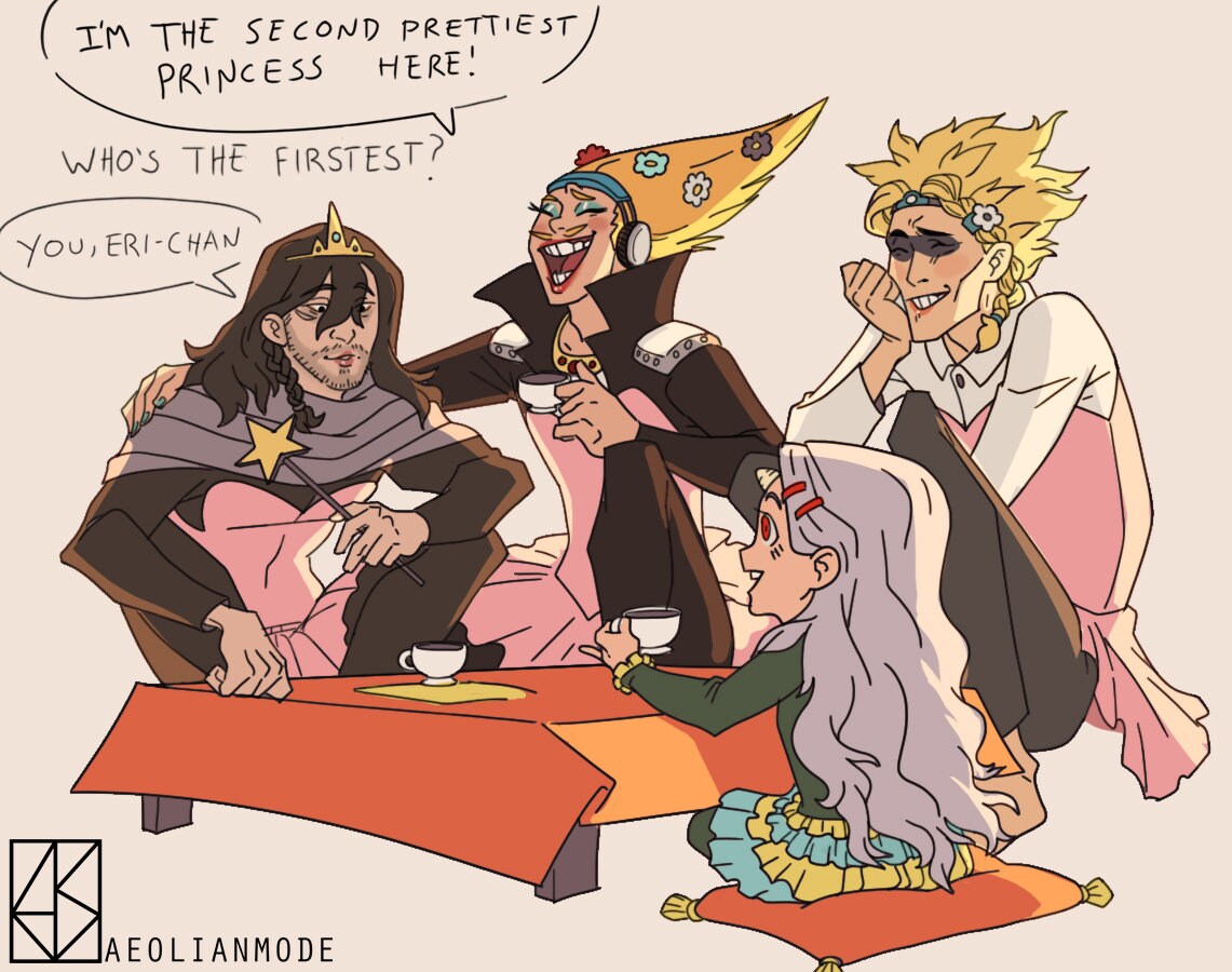 Eri, Eraserhead, All Might and Present Mic's Tea Party Print.