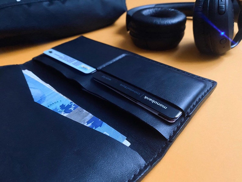Minimalistic Long wallet Valentines gift Handmade travel Wallet Women wallet Gift Card Holder Personalized Mens Long Leather Wallet