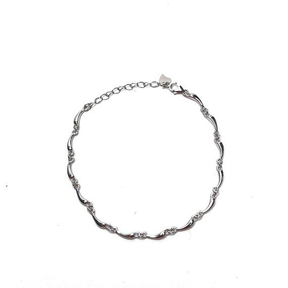 Teardrop Link Bracelet Chain, .925 Sterling Silver Chain