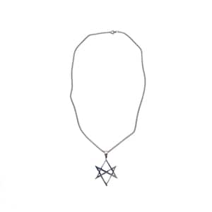 Unicursal Hexagram Chain, Hexagram Pendant Necklace, Silver Grunge Chains, Geometric Jewelry, Star Pendant Necklace, Amulet Pendant Necklace