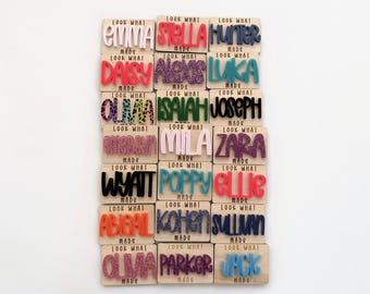 Kids artwork magnet, kids name magnet, look what I made magnet, fridge magnets for kids, personalized magnet